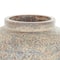 Beige, Blue & Copper Antique Ceramic Scroll Handmade Decorative Vase